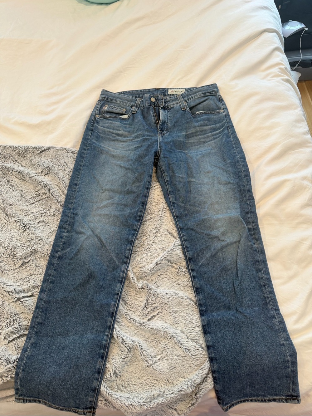 AG denim Classic Straight-Leg Blue Jeans